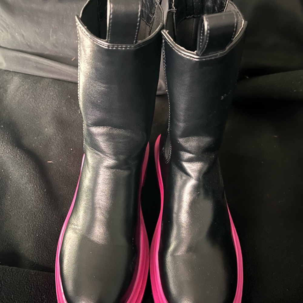 Black and Pink Women's Boots